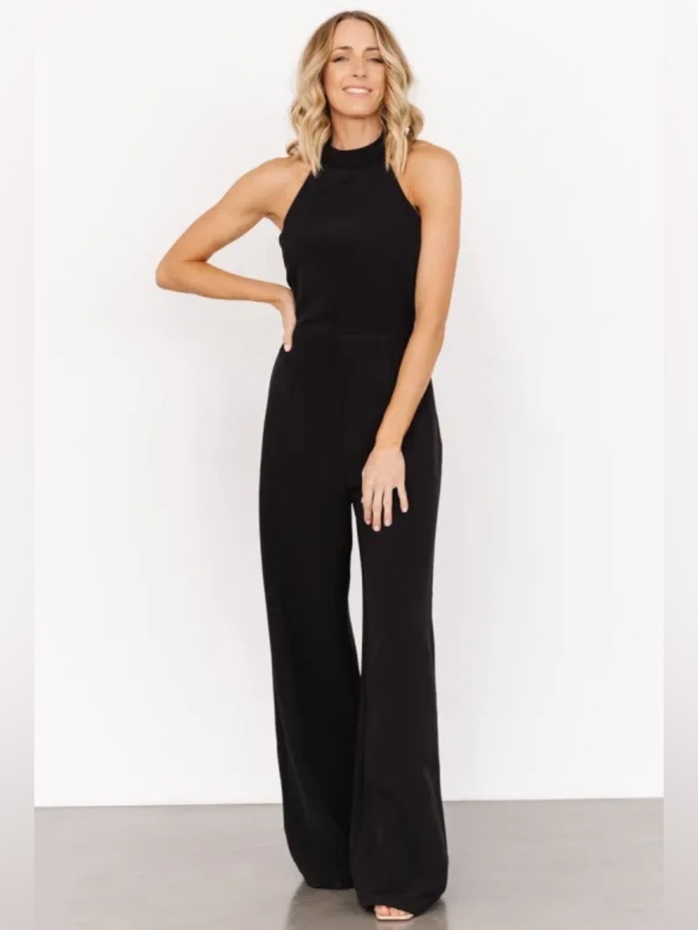 Baltic Born Romeo Halter Jumpsuit Black Large NWT